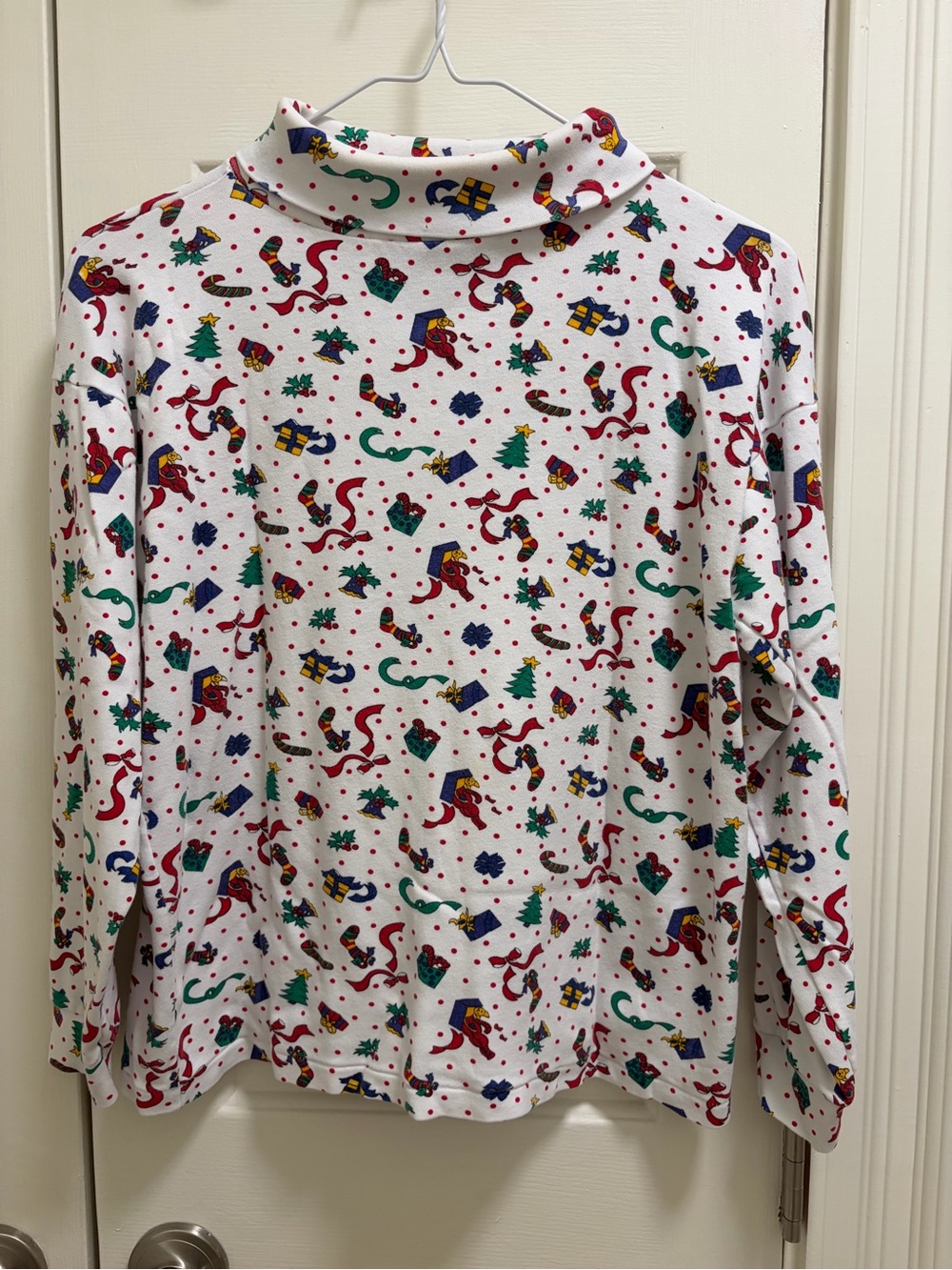 C.P. Company White Holiday Print Turtleneck Sweater